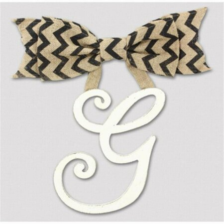 YOUNGS Wood G with Burlap Bow Decor 15981